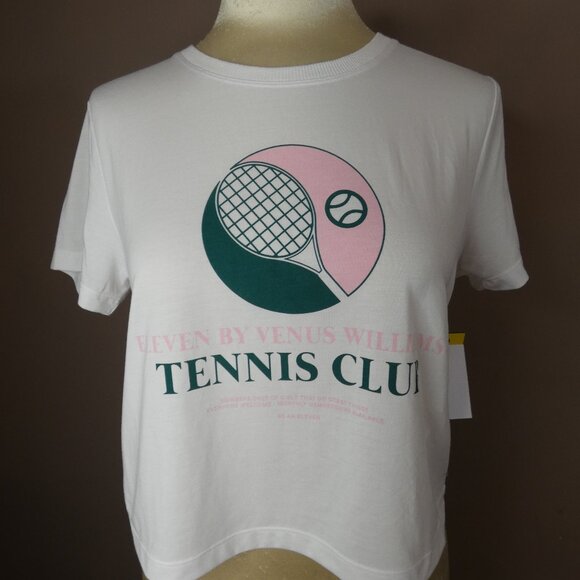 EleVen by Venus Williams Tops - Eleven Venus Williams Women's M NWT Country Club Cropped Tee White Cotton Blend